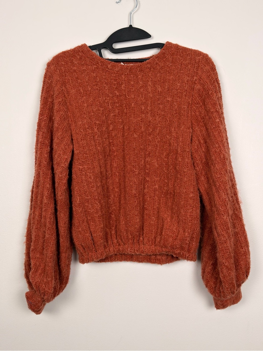 Altar'd State Rust Orange Textured Crewneck Sweater